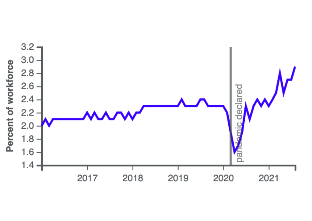 graph of resignation rates 2021